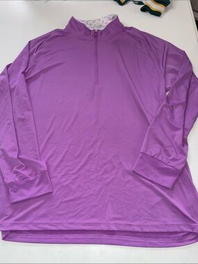 Birdie Bound size large purple golf quarter zip